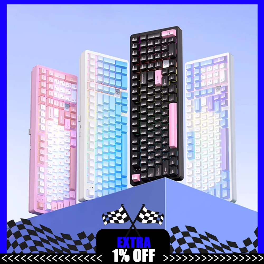 

LEOBOG Hi98Pro Mechanical Keyboard 3Mode 2.4G Bluetooth Wireless Keyboard Hi98C Pro Gamer Keycaps PBT Custom Gamer Keyboard Gift