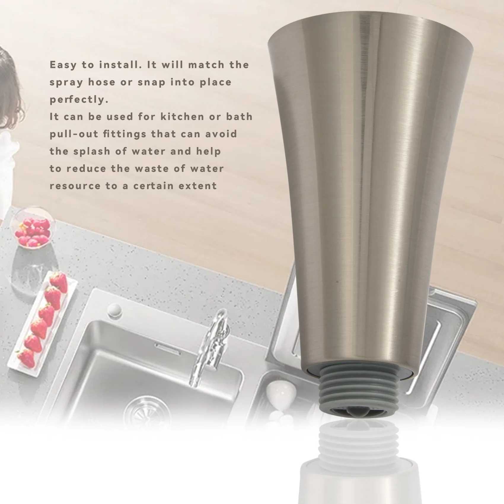 

B50C Сменный смеситель для душа Кухонная душевая насадка для душа Распылительная насадка для душа Ванная комната Кухня Выдвижная насадка для распыления Замена воды