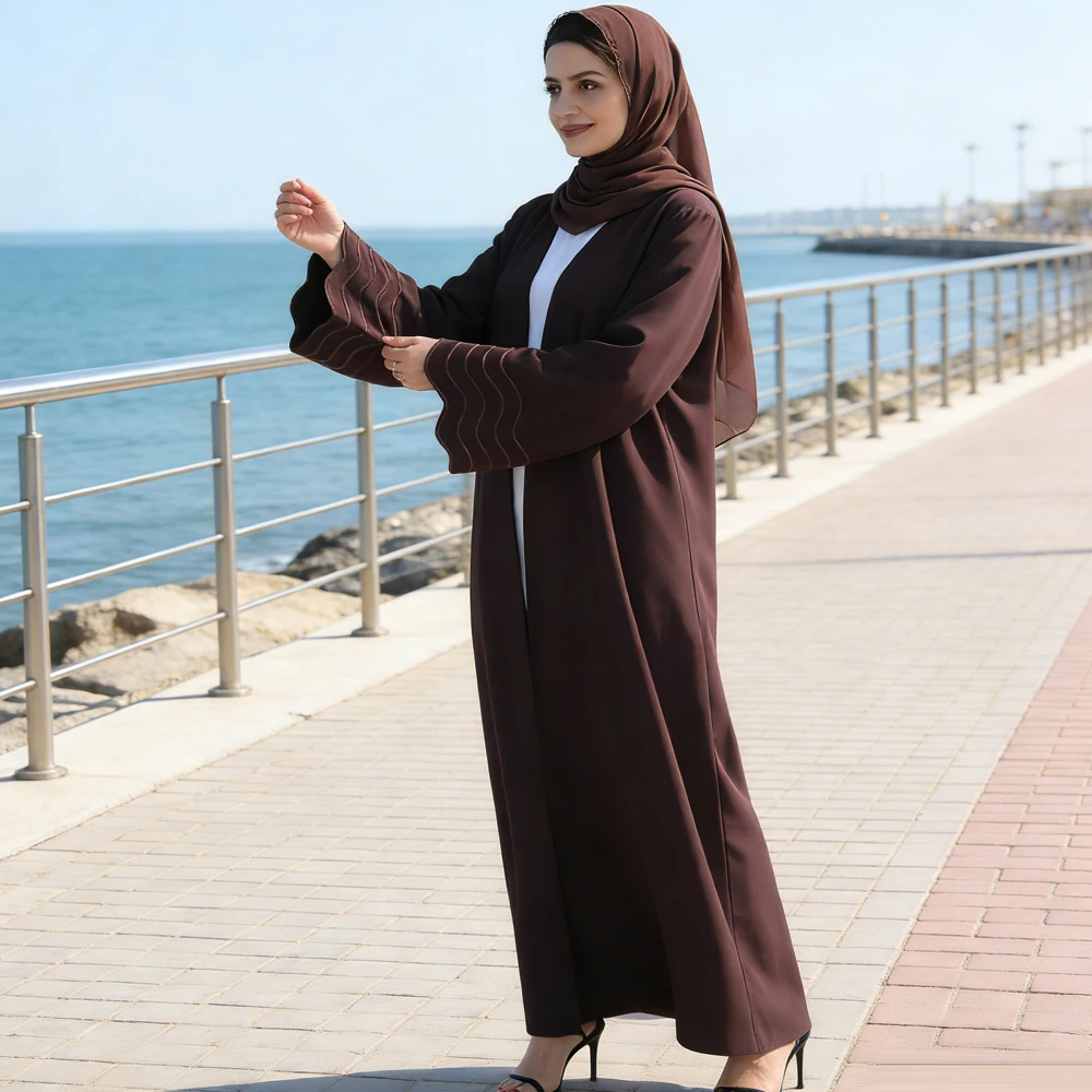 

Muslim Women Hijab Dress 2026 Ramadan Dubai Abaya Islam Clothing Turkey Kaftan Eid Ramadan Kimono Cardigan Embroidery Robe Gown
