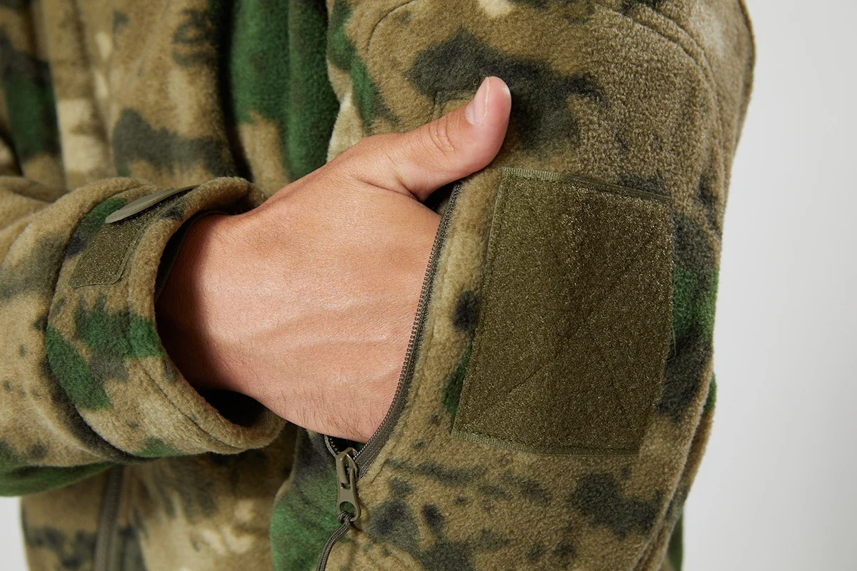 Outdoor-Jacke Airsoft Herren Fleece taktische Kampf jacken Camo Arbeits mäntel weiche warme Outwear Camping Wind jacke – Detail 11