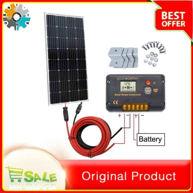 

Omni-in ECO-WORTHY 20A controller, monocrystalline 150W solar panel emergency power supply energy storage photovoltaic system