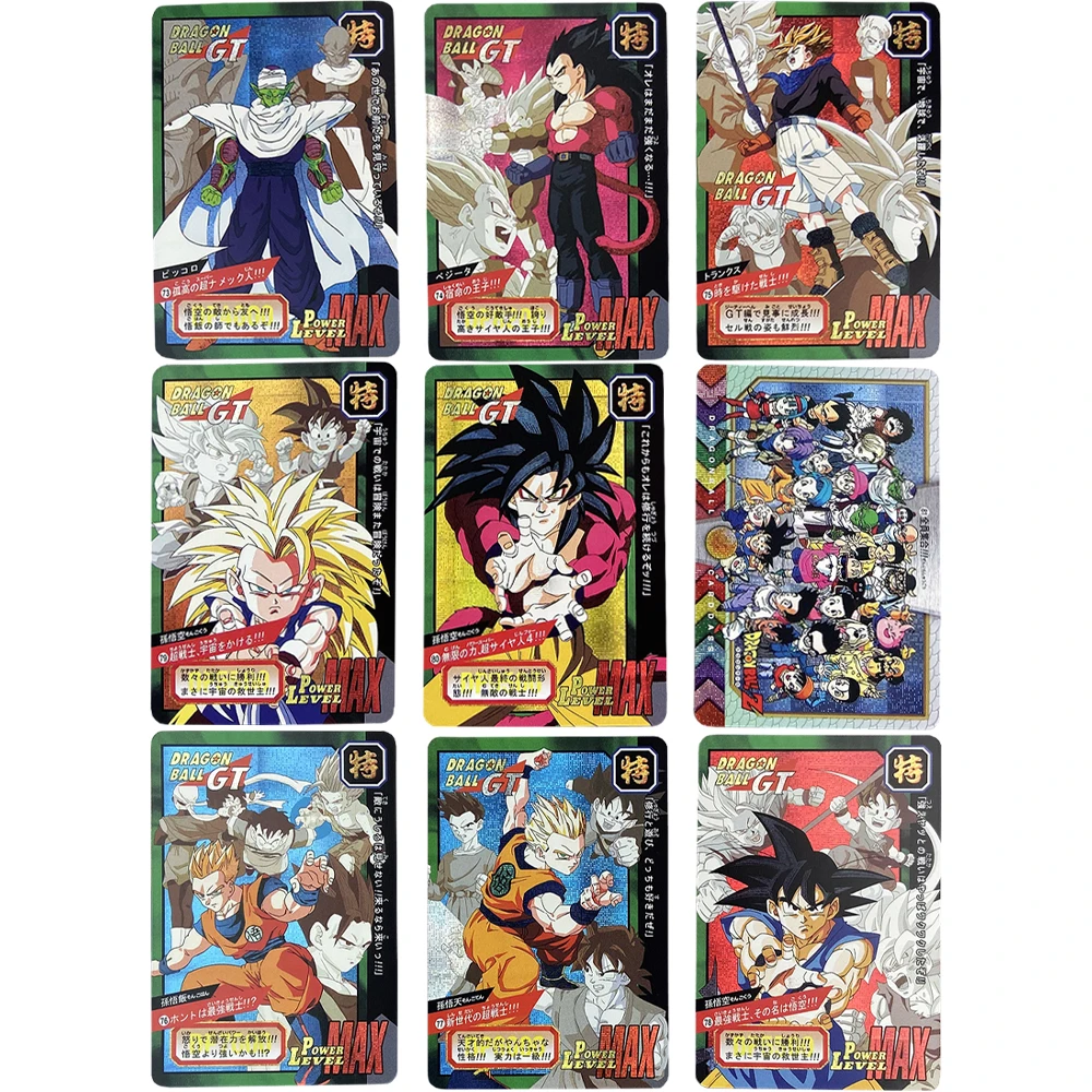 

9Pcs/set Dragon Ball Flash Card Super Saiyan Goku Gohan Vegeta Rare Flash Card Game Anime Card Collection Cards Gift Toys