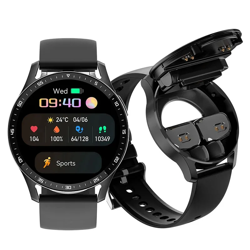 2023 New GEJIAN X7 Headset Smart Watch TWS Two In One Wireless Bluetooth Dual Headset Call Health Monitor Sport Music Smartwatch