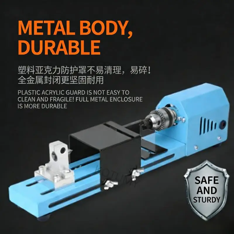 Woodworking DIY Micro Bead Lathe Mini Buddhist Bead Polishing Sanding Cutting Round Bead Machine