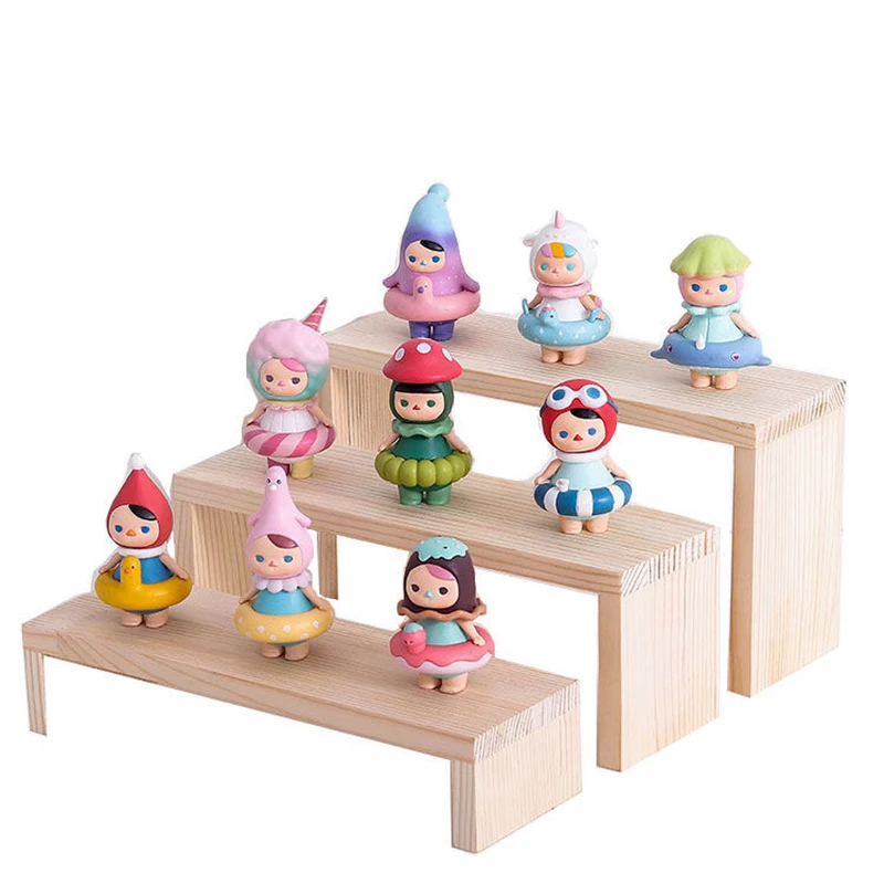 

Wooden Stepped Display Stand Jewelry Cosmetic Toy Display Layered Bubble Mart Figure Hand-Made Aberdeen Storage Customization