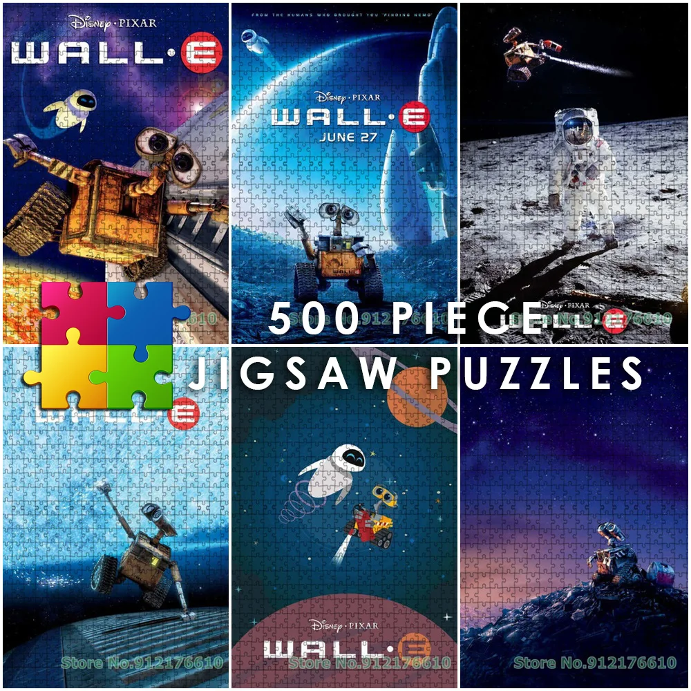 

WALL-E 500 Piece Jigsaw Puzzles disney Cartoon Movies DIY Creative Puzzle Decompress Educational Toys Gifts for Kids