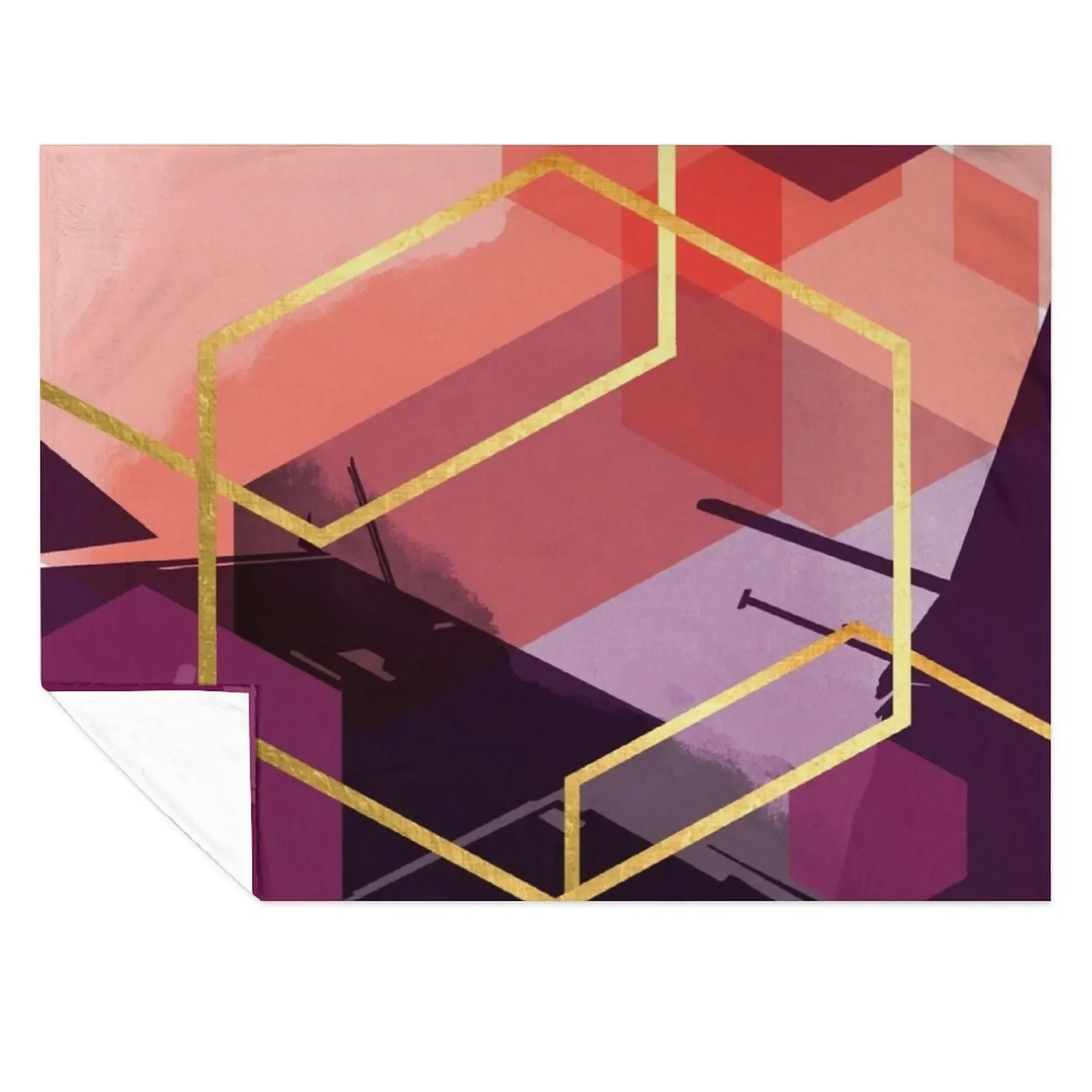 

Abstract Landscape in Magenta, Coral and Plum Throw Blanket Fashion Sofas Shaggy Cute Plaid Thermal Blankets