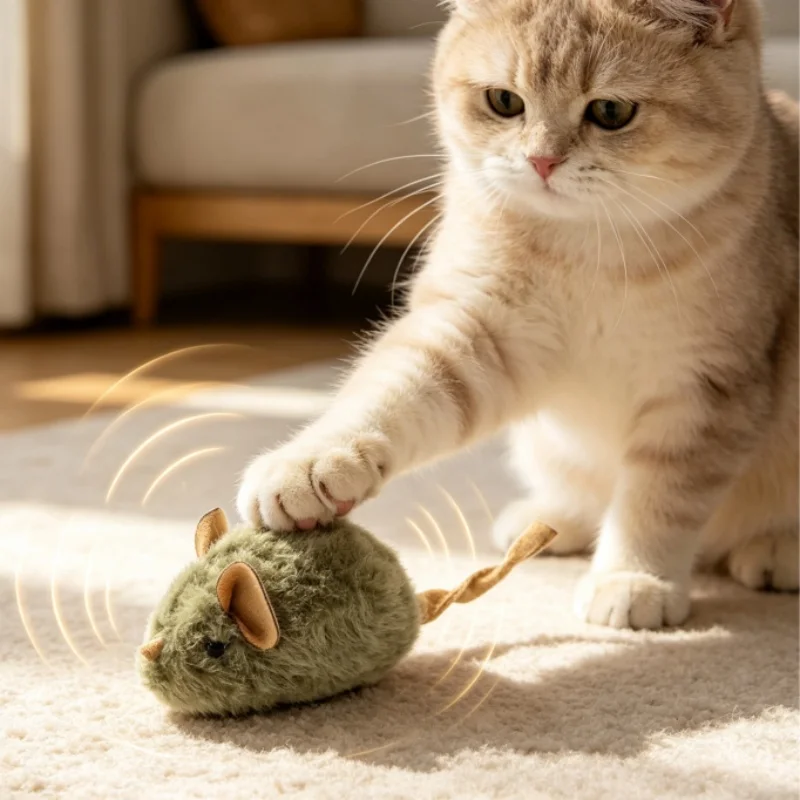 2Pcs Type Of Cat-teasing Plush Simulation Mouse Toy Long Plush Bird Chirping Mouse Scratch-resistant And Biting Interactive Toy