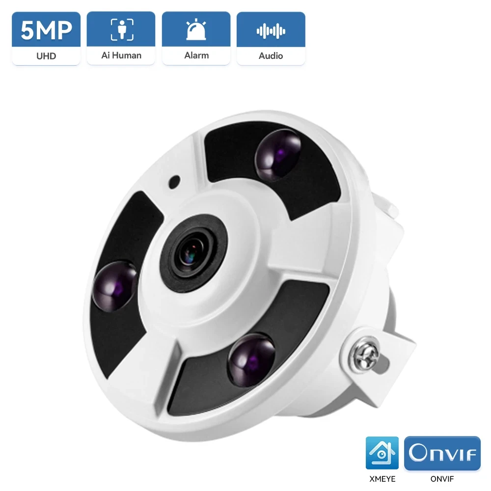 5MP HD AHD Camera 1080P Fisheye Lens Panoramic Camera IR Nightvision Home Surveillance Camera Support AHD DVR