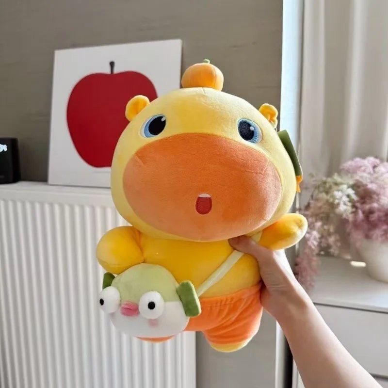 Plush Doll Orange Capybara Lulu Soft Stuffed Toy Pufferfish Crossbody Bag Throw Pillow For Sofa Home Decoration Adult Gift