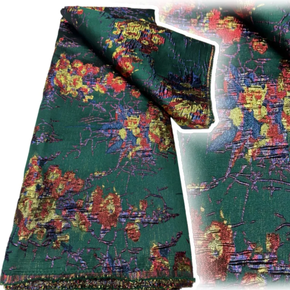 

Новинка 2025, высокое качество, нигерийская жаккардовая кружевная ткань, дамасская африканская парча, кружевная ткань для женщин, свадебные платья SZ1639