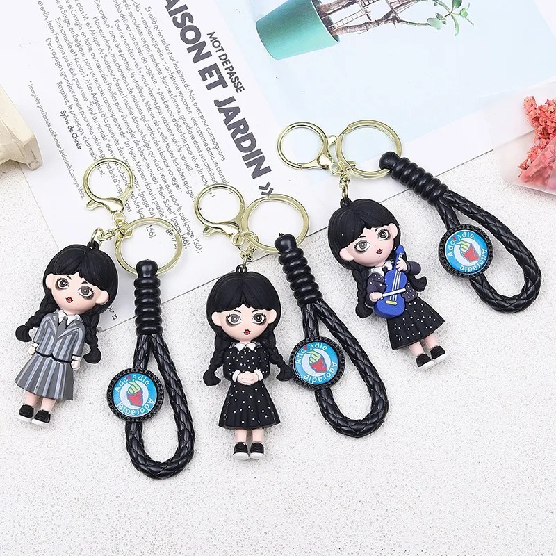 Wednesday Addams Doll Keychain Bag Pendant Small Gift Keychain Hanging Decoration Toy