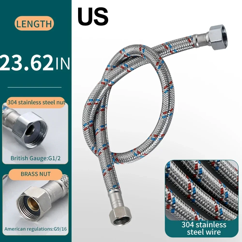 Bathroom Flexible Water Supply Hose Braided Hose Cold Hot Explosion Proof High Quality Nylon Wire Compatibility