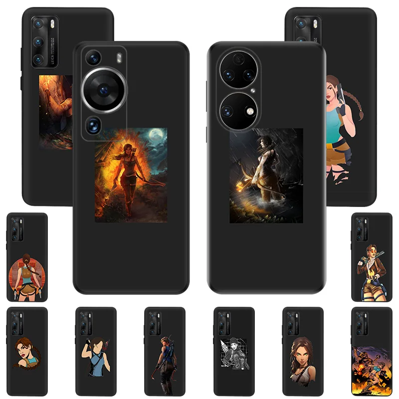 Soft Silicone Phone Case For Huawei P30 Pro P20 P40 Lite P Smart Z Moto G31 G30 G200 One Fusion Tomb Raider Matte Protect Cover