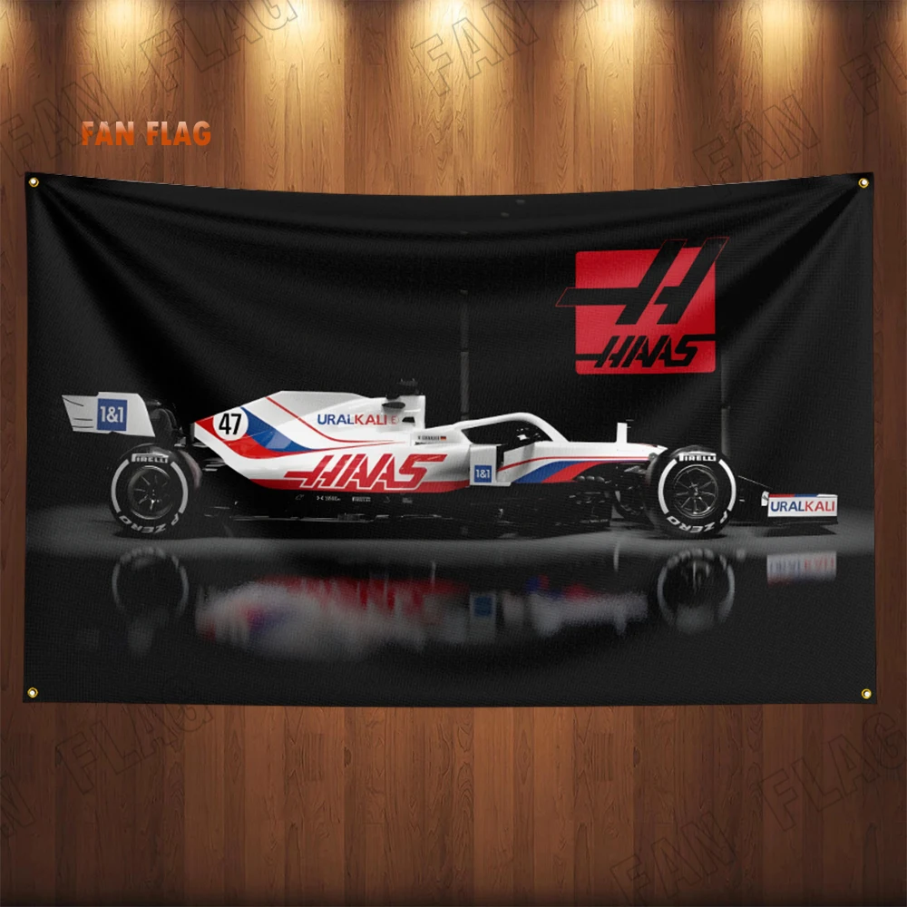 90x150CM Uralkalis Haas Team Car F1 Flag Banner For Car Racing Decoration Poster Tapestry Polyester Outdoor Home