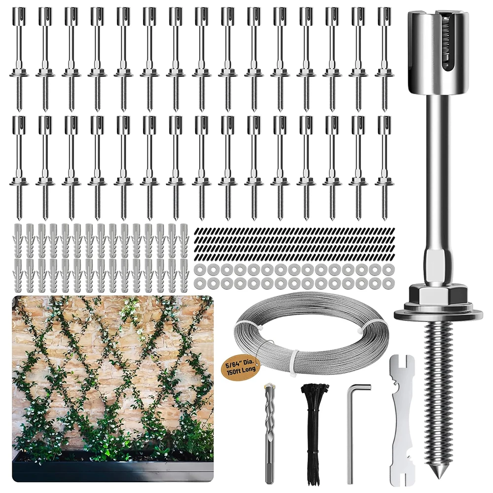 Wire Trellis for Climbing Plants Wall Wire Trellis Kit with 5/64