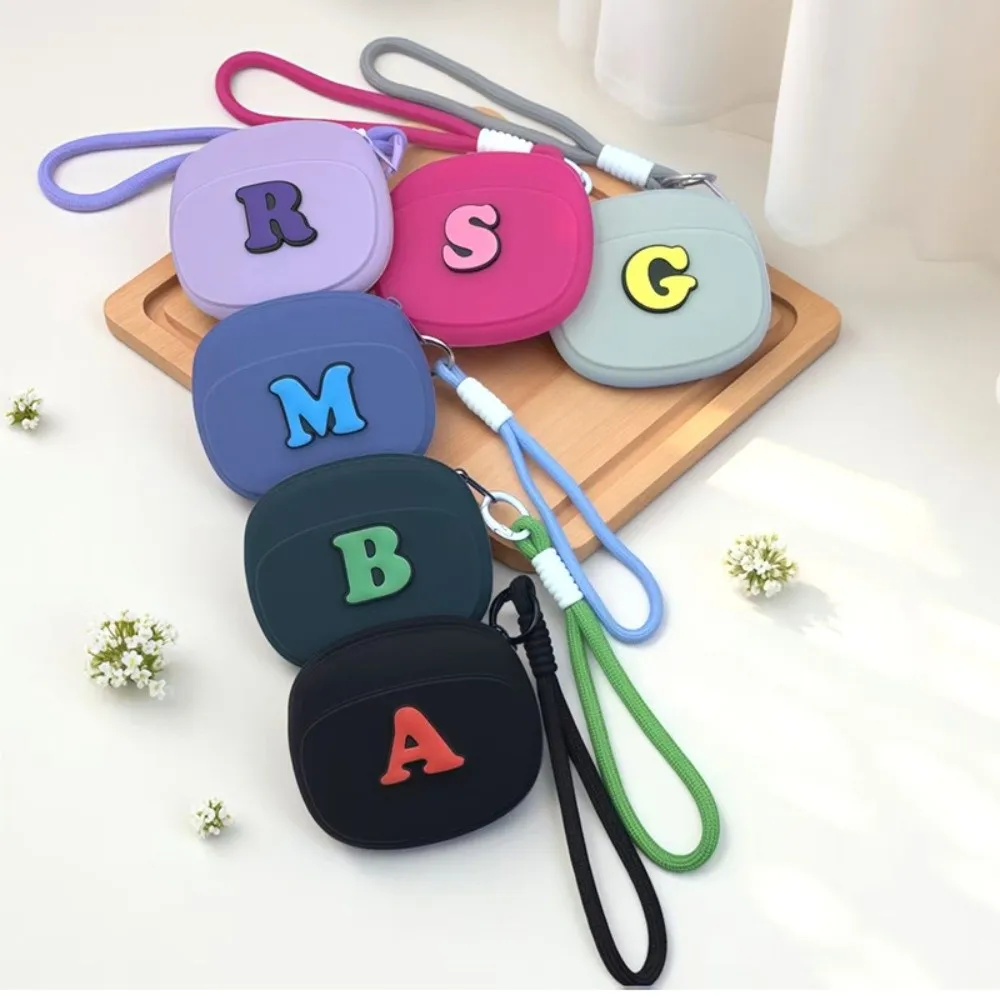 New Letter Silicone Storage Bag Square Multifunctional Coin Purse Waterproof with Lanyard Cosmetic Bag Makeup Organizer
