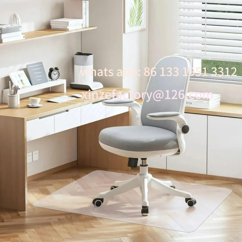 

Customizable Anti-skid Computer Desk Mat Transparent Chair Mat Without Nails Chair Movement Floor Protection Mat for Hardwood Fl