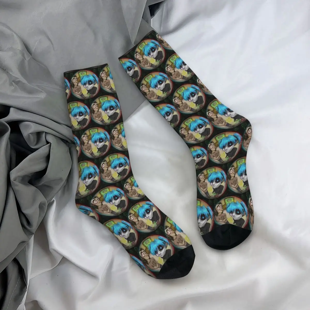 All Seasons Crew Stockings Game Sally Face Terror Adventure Socks Funny Long Socks for Men Women Valentine's Day Gifts