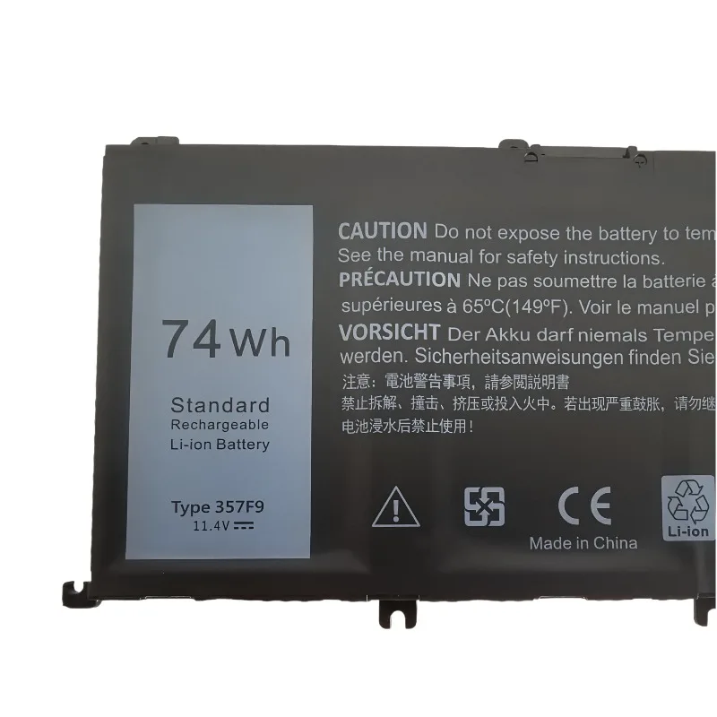 High-Capacity New 357F9 6333mAh/74Wh 11.4V Battery for Dell Inspiron 7557 7567 7759 5577 357F9 7566 P65F P57F Laptop Batteries