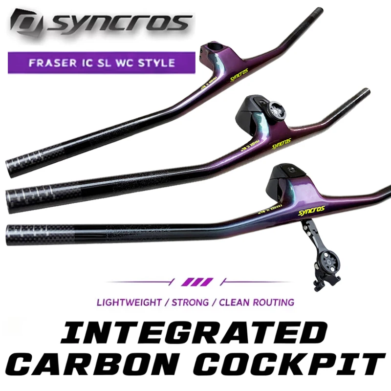 Syncros Fraser IC SL WC -20° Full Carbon MTB Handlebar Gloss Chameleon Integrated Cockpit One Piece Fit for SCOTT Sparks Frame