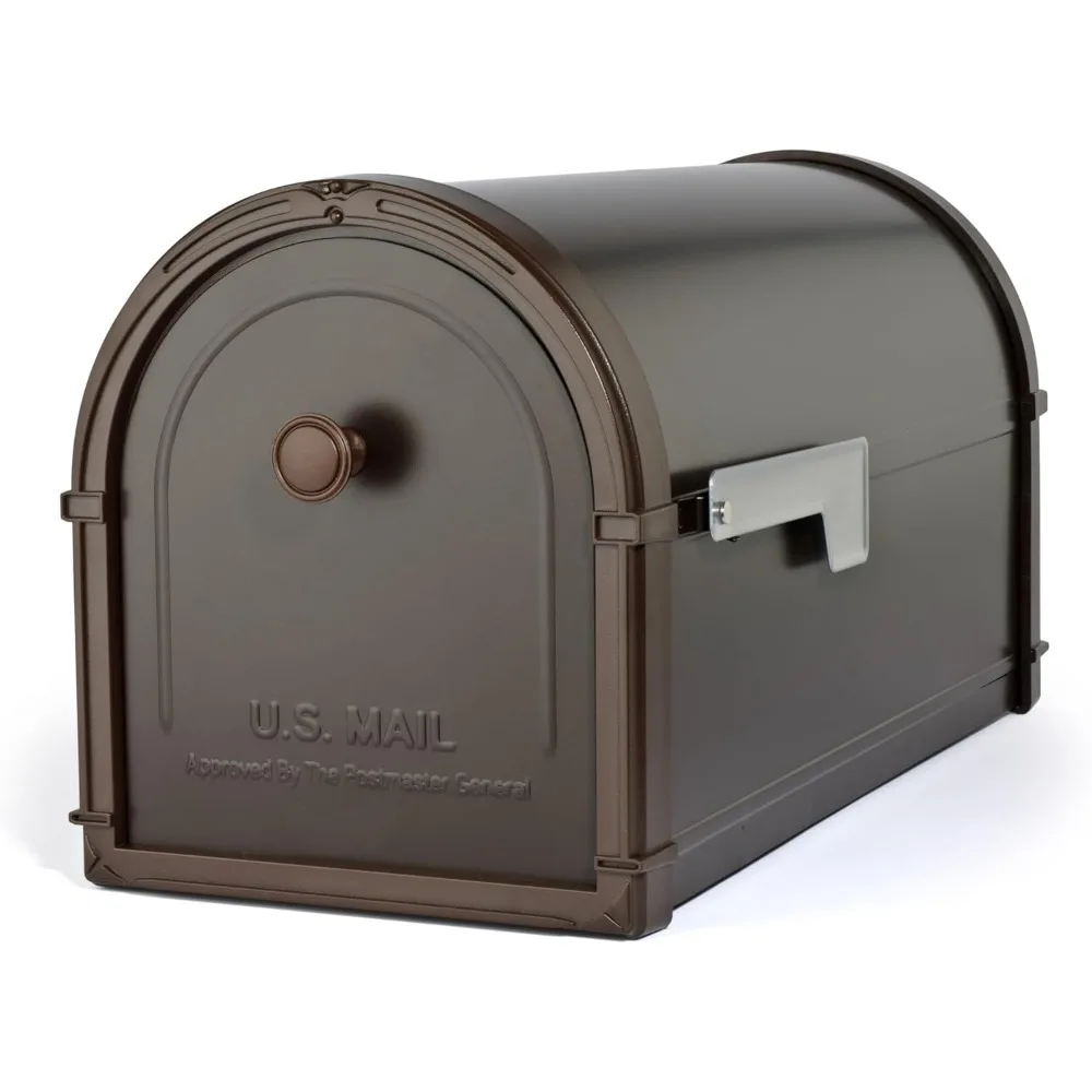 

Architectural Mailboxes Bellevue Steel Post Mount Mailbox, Compatibility Code G, Model 5591RZ-10, Rubbed Bronze Finish, Large Ca