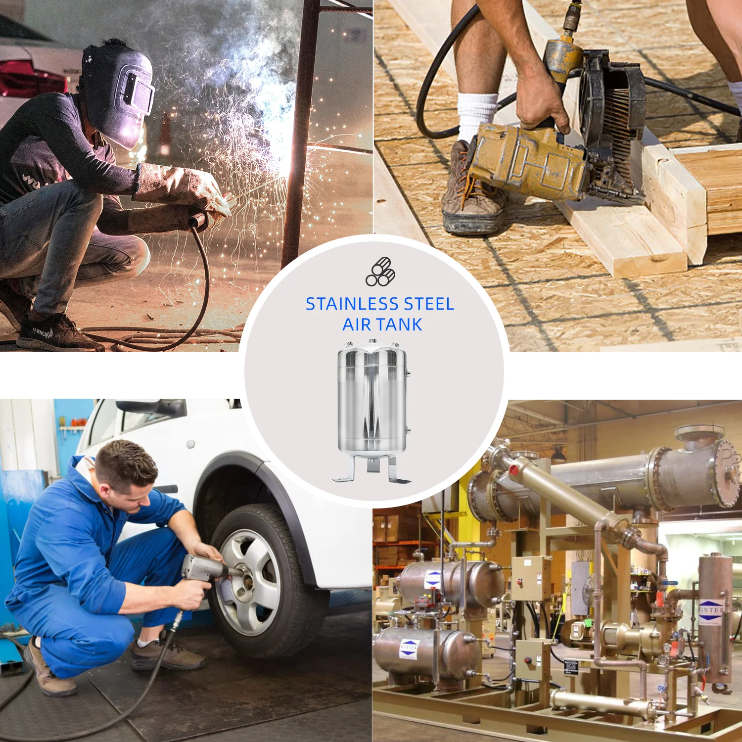 Factory Customized 5/10/20L Stainless Steel Mirror - Finish Vertical Storage Tank for Vacuum Pump Negative Pressure Station