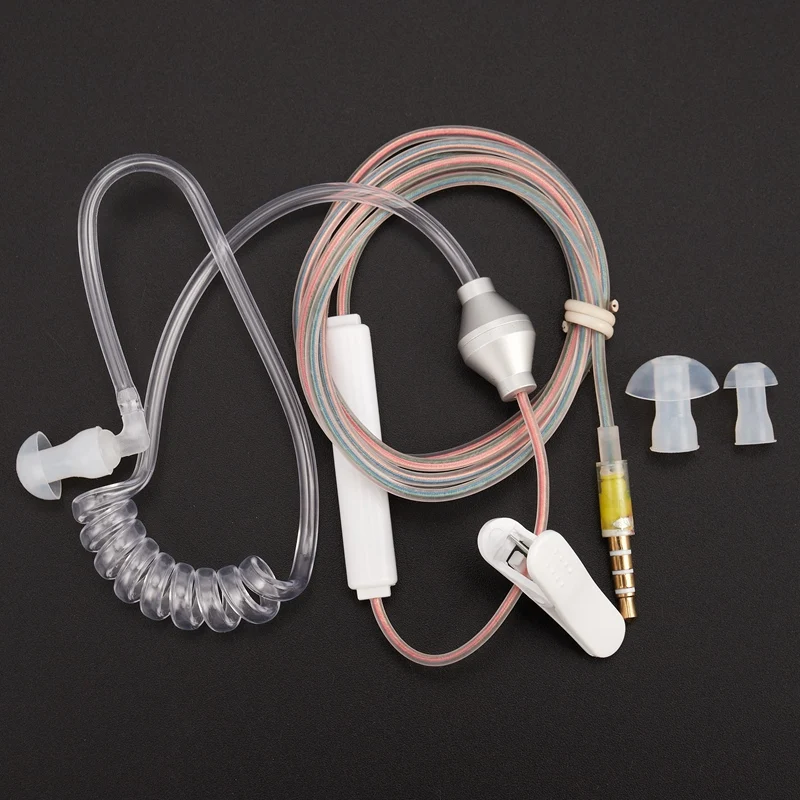 Anti Radiation Proof Covert Acoustic Tube Earpiece 3.5Mm Air Tube Earphone Headset For Mobile Phone Android Cellphone