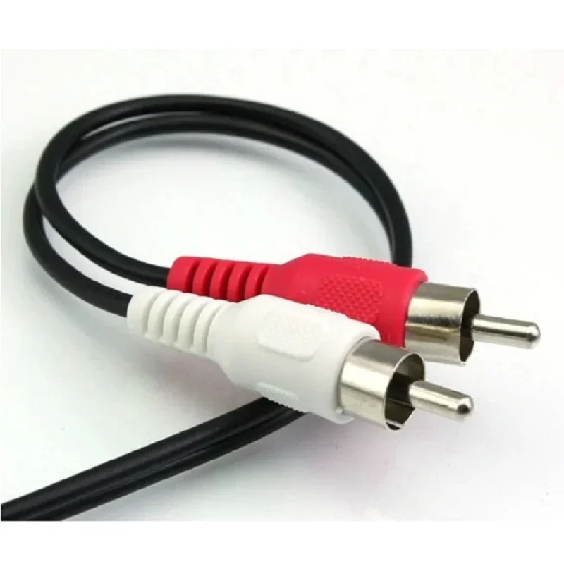 3.5Mm Stereo Vrouw Naar 2 Mannelijke Rca Jack Adapter Aux Audio Y Kabel Splitter Gratis Verzending Transmissie & Kabels