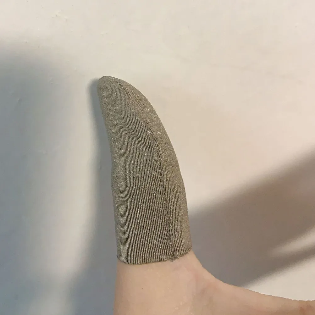 

5Pcs Sweatproof Screen Touch Finger Cover for Mobile Gaming Anti-Slip Thumb Sleeve Lightweight Comfortable Fit Silver Grey