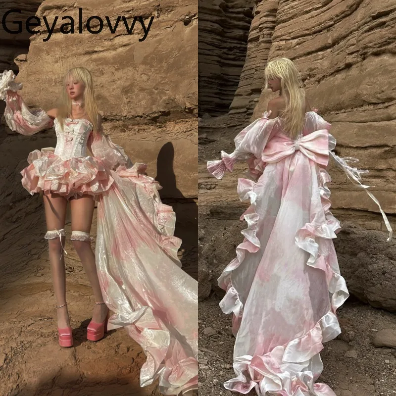 

Fashion Princess Style Lolita Dresses for Women Spring Summer 2026 New Sexy Girl Tube Top Birthday Party Elegant Dress