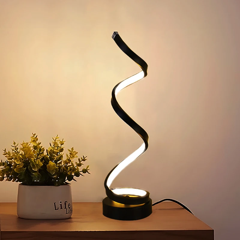 Imagem -02 - Moderna Lâmpada de Mesa Led Cobra Proteção para os Olhos Luz Decorativa para Sala Estar Quarto Cabeceira Estudo Escritório Linha Iluminação