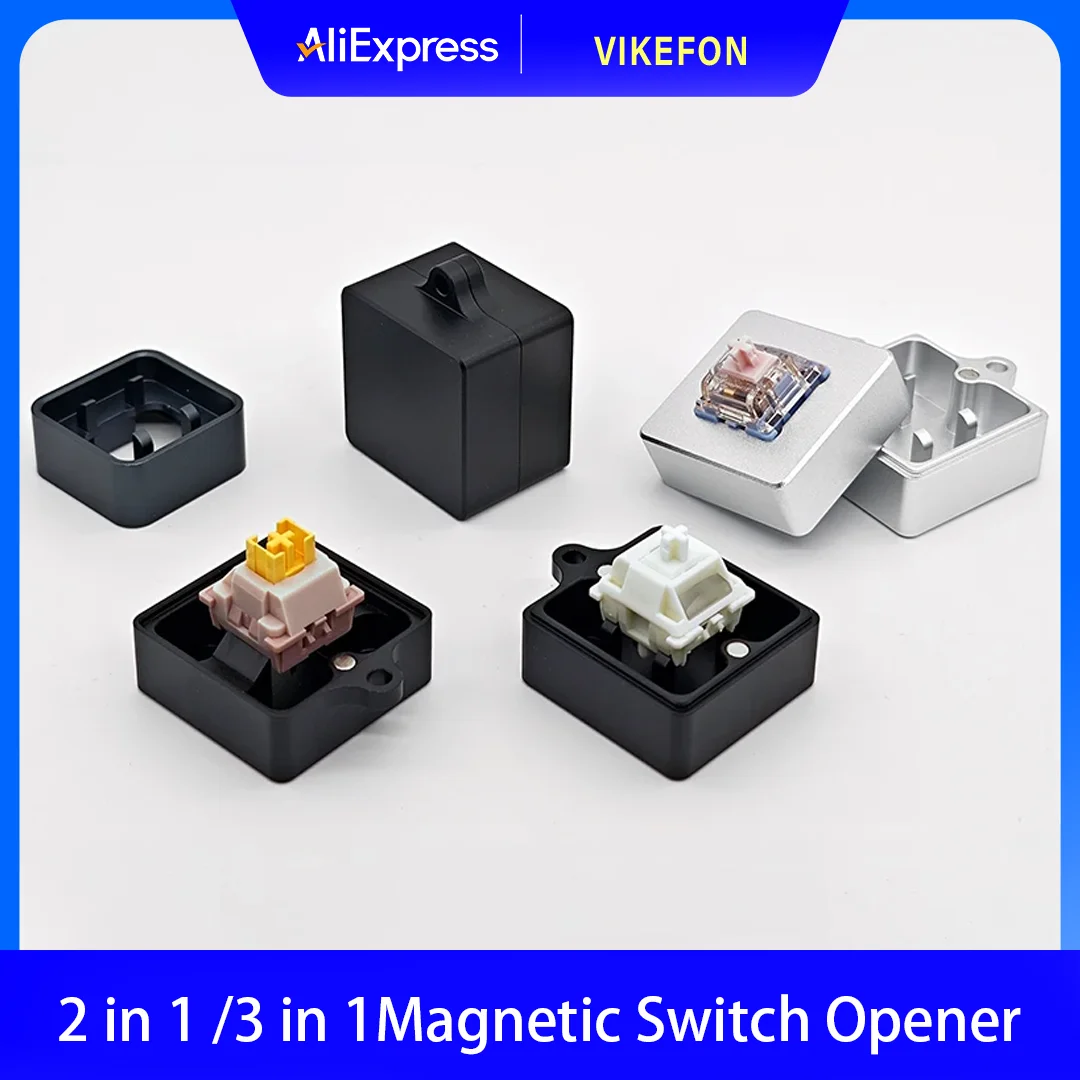 VIKEFON Switch Opener For Mechanical Keyboard 3 in 1 Aluminum Alloy Magnetic For TTC Cherry MX Gateron Kailh Box Switches Tester