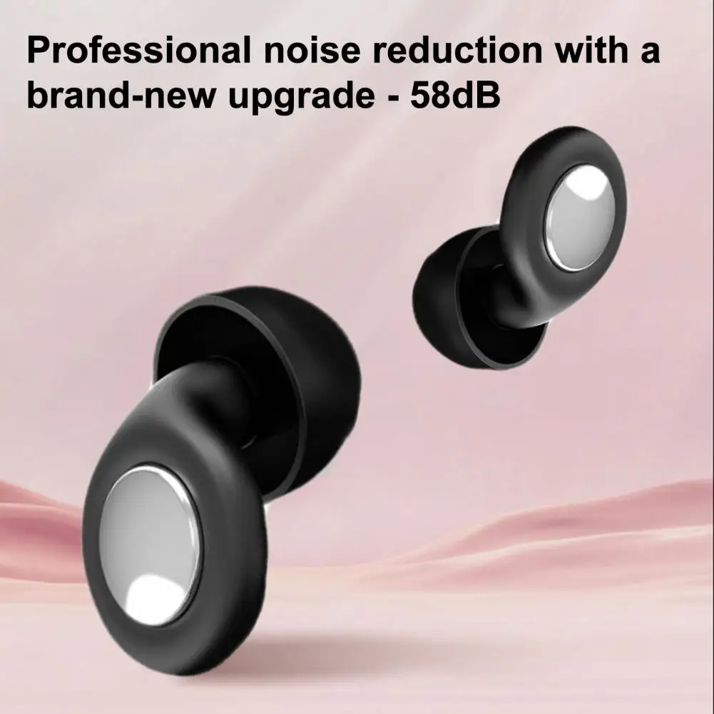 Silicone Noise Canceling Earplugs Reusable Earplugs Silicone Noise Reduction Earplugs with Multi-size Tips Portable for Sleep