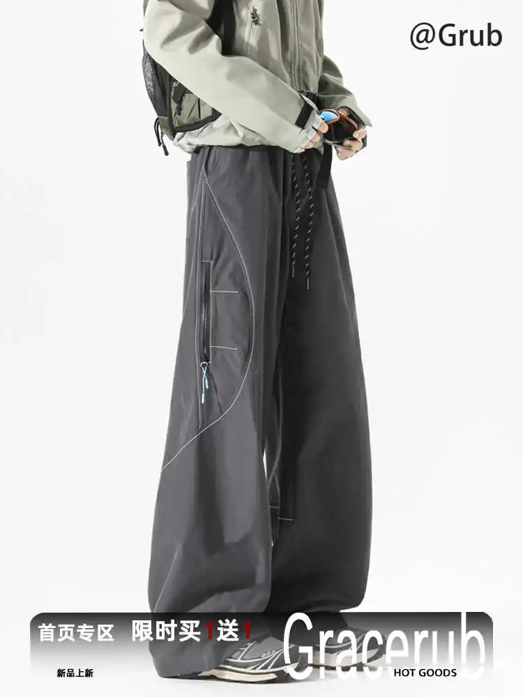 

Women Black Grey Gothic Baggy Y2k Emo Jeans Japanese 2000s Style Jean Pants Vintage Harajuku Oversize Denim Trousers Autumn 2025