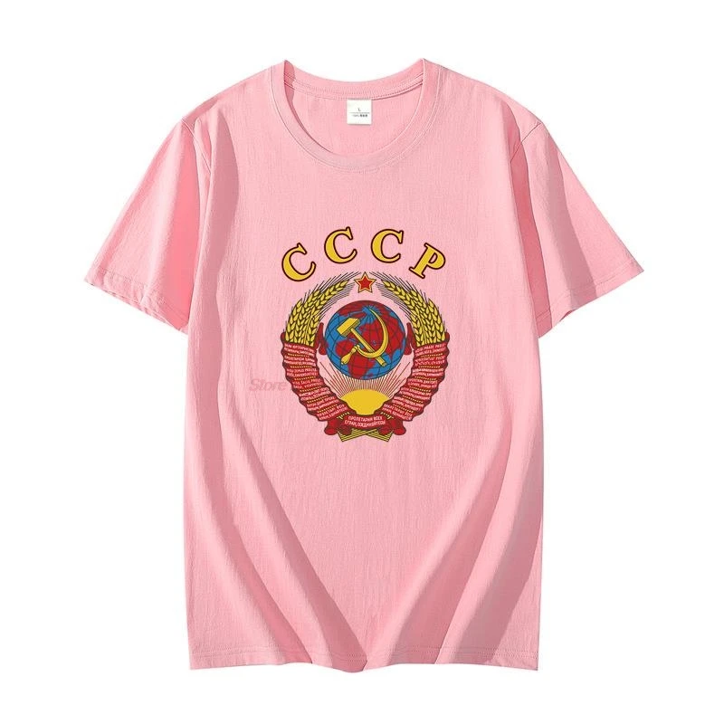 Russian Classic graphic t shirts With Ussr Emblem And Anthem Cotton Oversized t-shirt short sleeve t-shirts Men\'s clothing