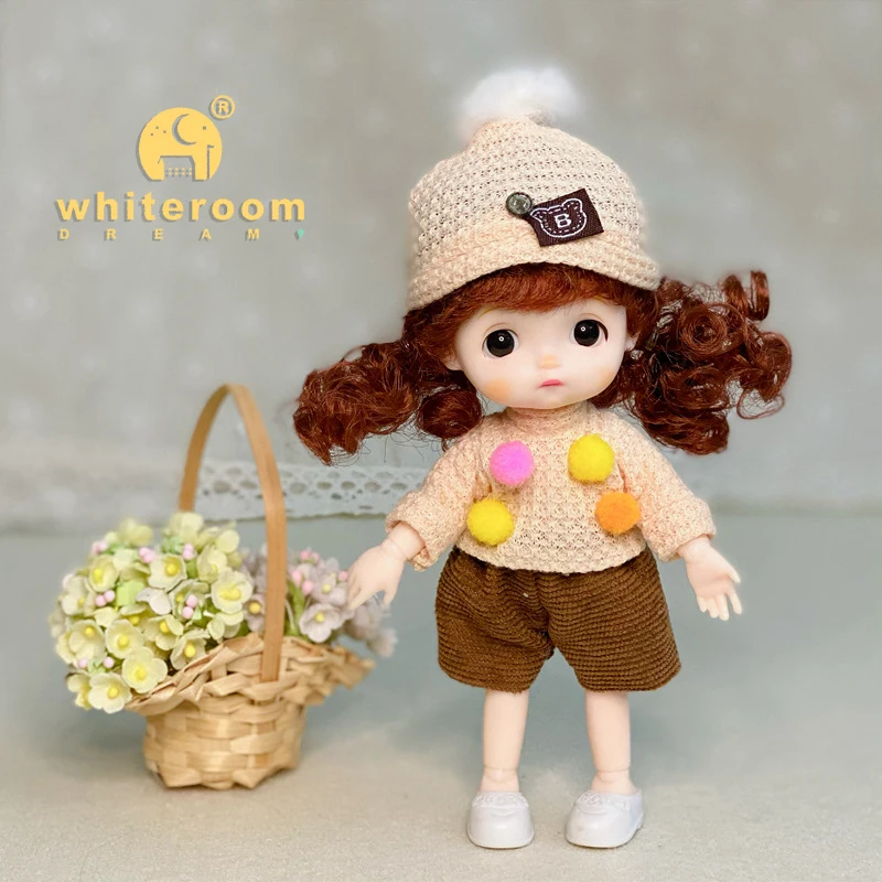 New BjD 16CM Doll For Gitls 13 Movable Joints Cute Face and Blue Eyes with Clothes Shoes Mini Dolls Girl Gift for Girls Diy Toys