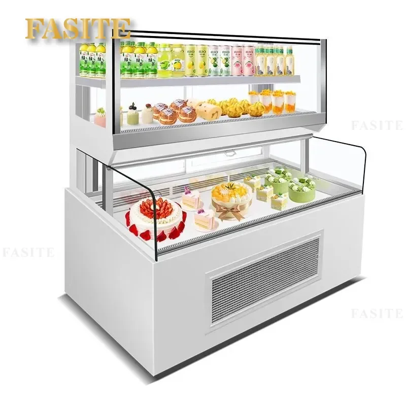 For Commercial Air-cooled Open Display Refrigerator Dessert Sandwich Cake Mousse Freezer Cabinet Showcase for Bakery Shop