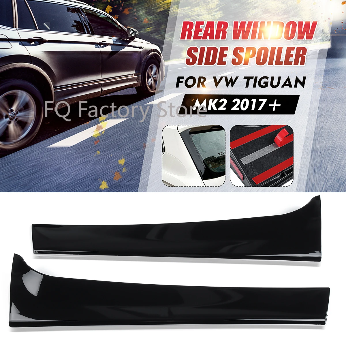 

Pair Rear Window Side Spoiler Canard Canards Splitter For VW Tiguan MK2 2017 2018 2019 2020 2021 2022 2023 Accessories Exterior