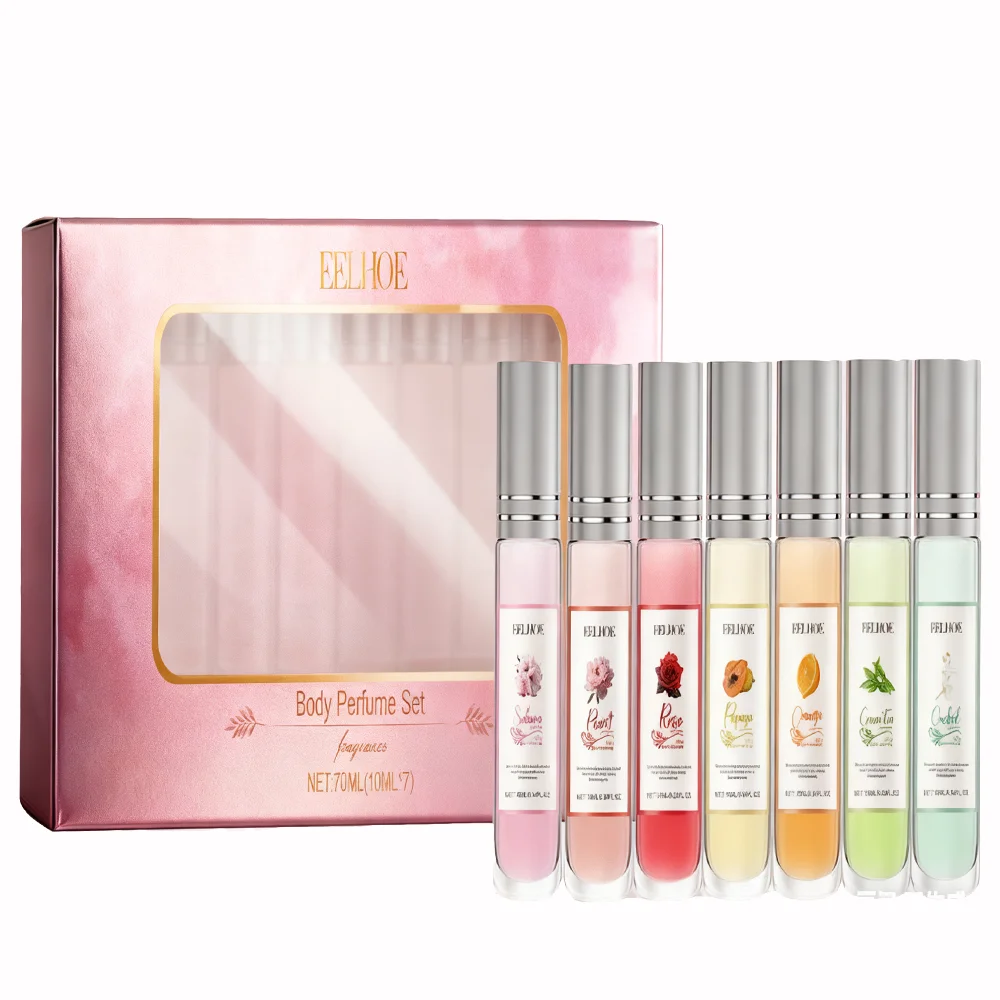 

10ml*7 Set Of Rose Mini Perfume Bottles 70ml Brand Classic Spray For Women long-lasting Light Fragrance Romance Gift Box