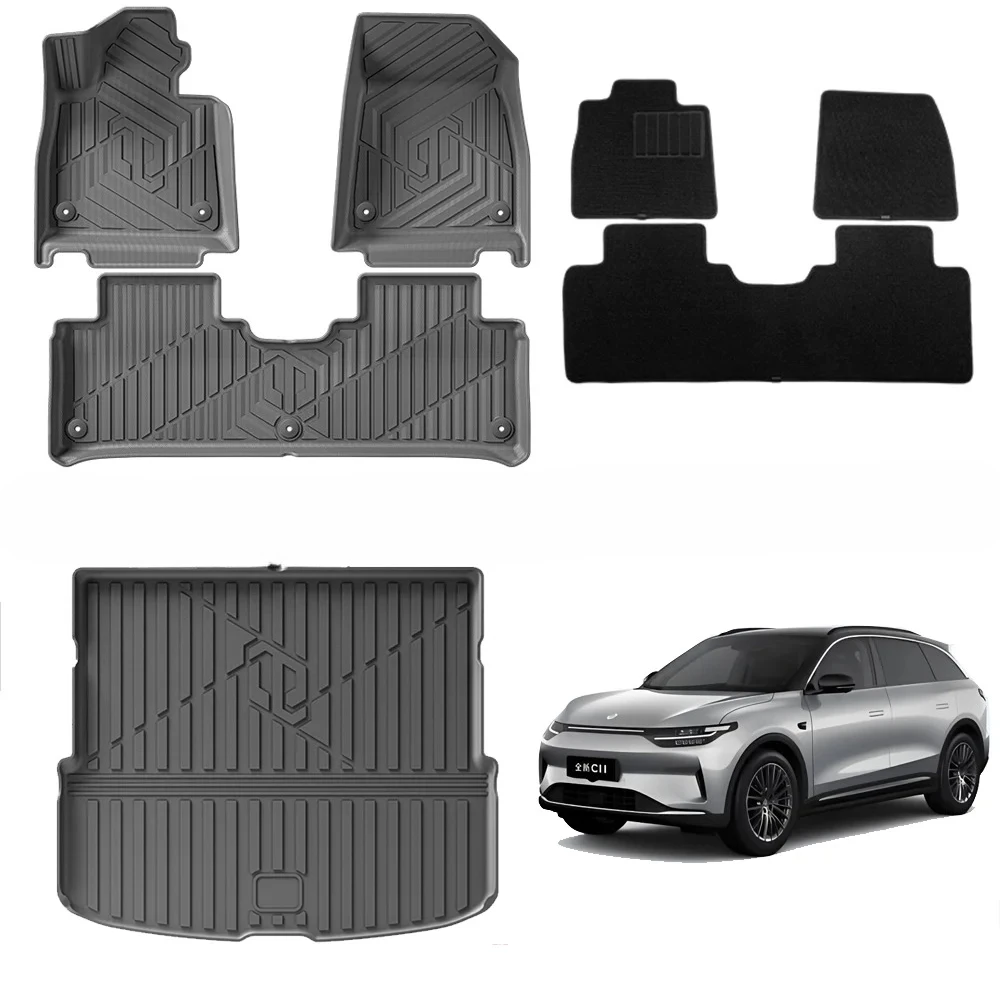 For Leapmotor C11 2024 2025 TPE 3D Car Floor Mats Left Hand Drive Waterproof All Weather 3D Car Floor Mats Cargo Liner Trunk Pad