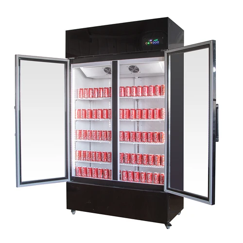 Refrigerador Vertical De Dos Puertas Para Supermercado,