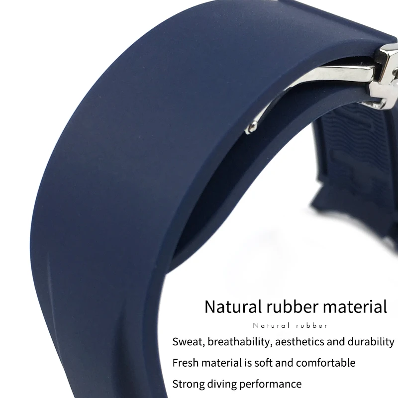 19mm 20mm 21mm 22mm Rubber Silicone Watchband for Omega AT150 Seamaster 300 Speedmaster Seiko SKX Watchband Moon Watch Strap