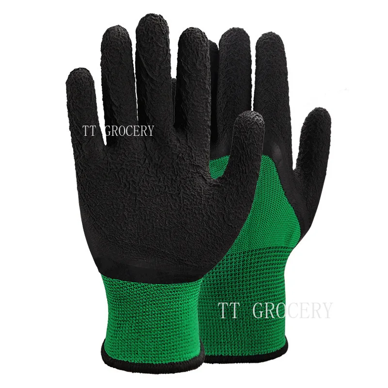 Construction Site Safety Gloves Hang-Dipped Nitrile Coated Resistant Rubber Palm Work Gloves for Enhanced Protection