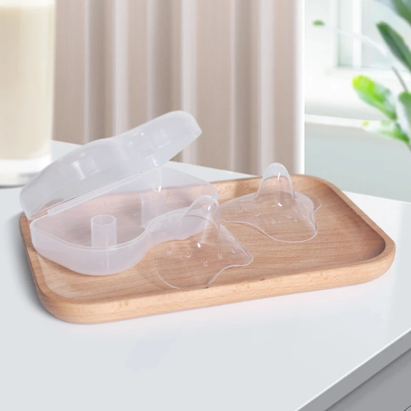 2 Pcs Nipple Protector Thin And Light Design Contact Nipple Silicone Shield For Breastfeeding With Portable Storage Box