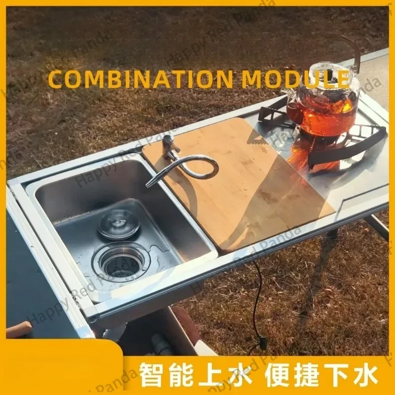 

Outdoor Camping Table Kitchen Zebra One Unit Sink Module Combination of Faucet Washing Basin Pool