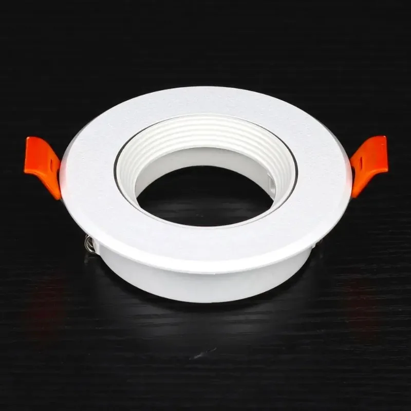 Plastic Round Square Adjustable LED Recessed Ceiling Down Light Fitting Frame For MR16 GU10 Spotlight Bulb Fixture Housing