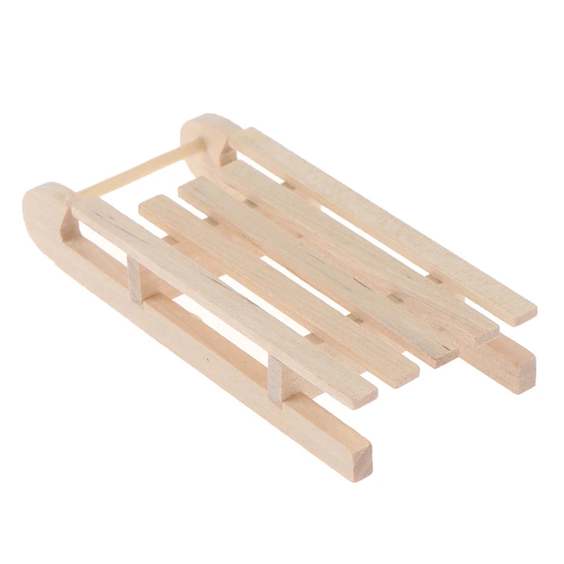 Mini traîneau de Noël l'inventaire en bois, modèle de maison de courses, accessoire de bricolage, 1/12