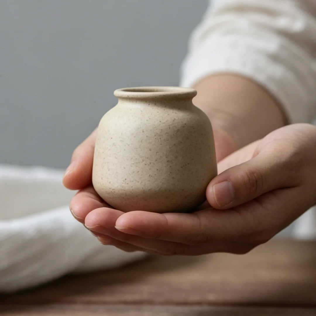 Mini Matte Speckled Ceramic Vase Multi Purpose Small Pot For Flower Arrangement Hydroponics Table Spoon Makeup Brush Pen Holder