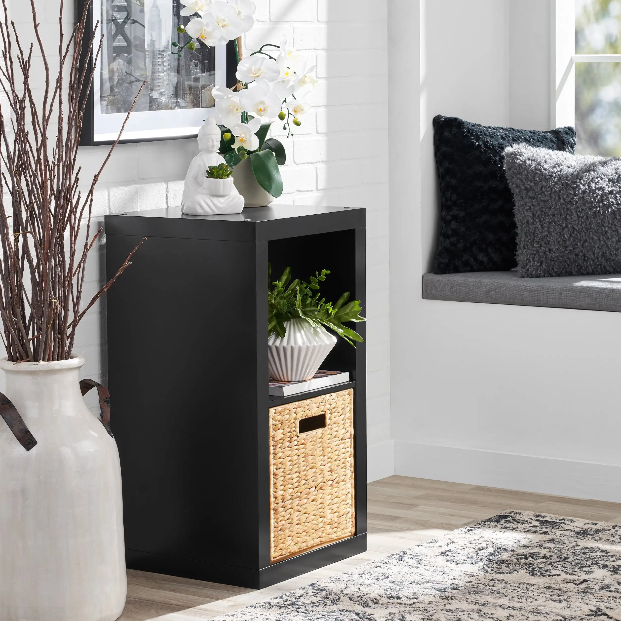 

2-Cube Storage Organizer, Solid Black